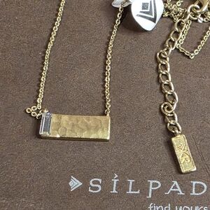 Silpada K&R Crossbar Necklace, which features Swarovski crystals and brass New